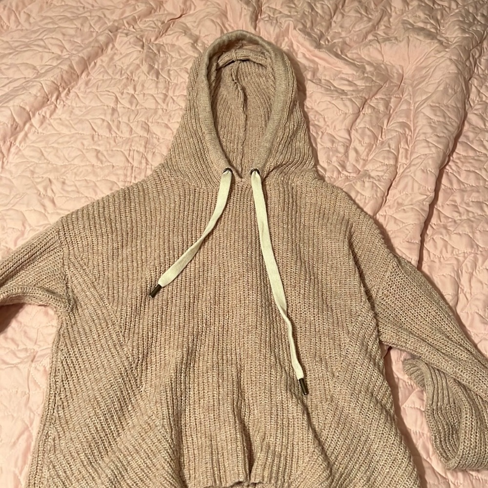 light pink knit hoodie size medium from american eagle